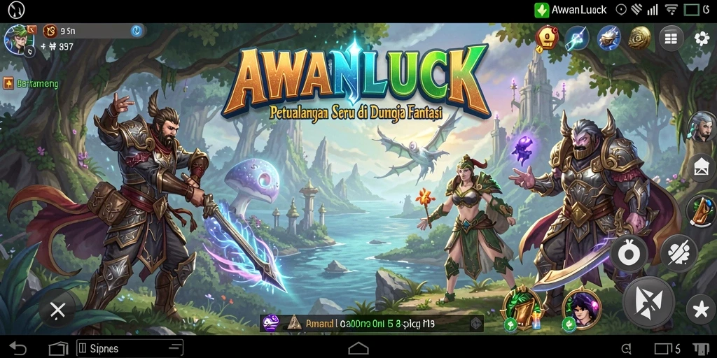 Tangkapan layar gameplay <strong>AWANLUCK</strong> menunjukkan aksi RPG yang mendebarkan.