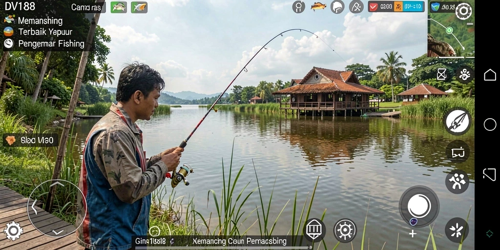 Menampilkan gameplay seru dalam menangkap ikan di DV188.