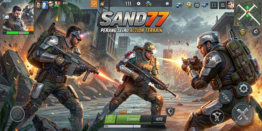 Tangkapan layar menampilkan aksi seru dalam SAND77 dengan grafik menawan.